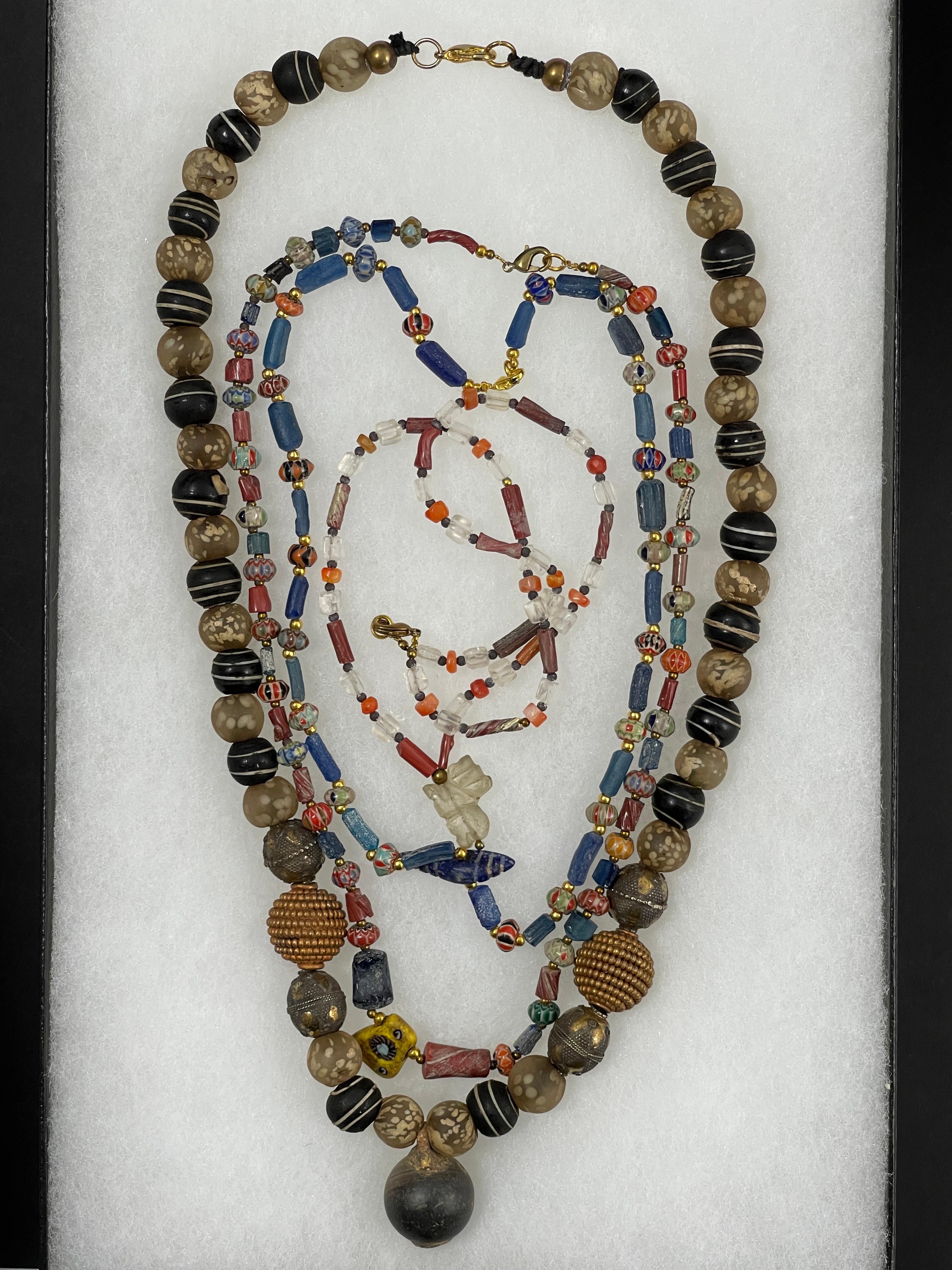 Ancient Mixed Stone Crystal and Bead Necklaces