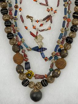 Ancient Mixed Stone Crystal and Bead Necklaces