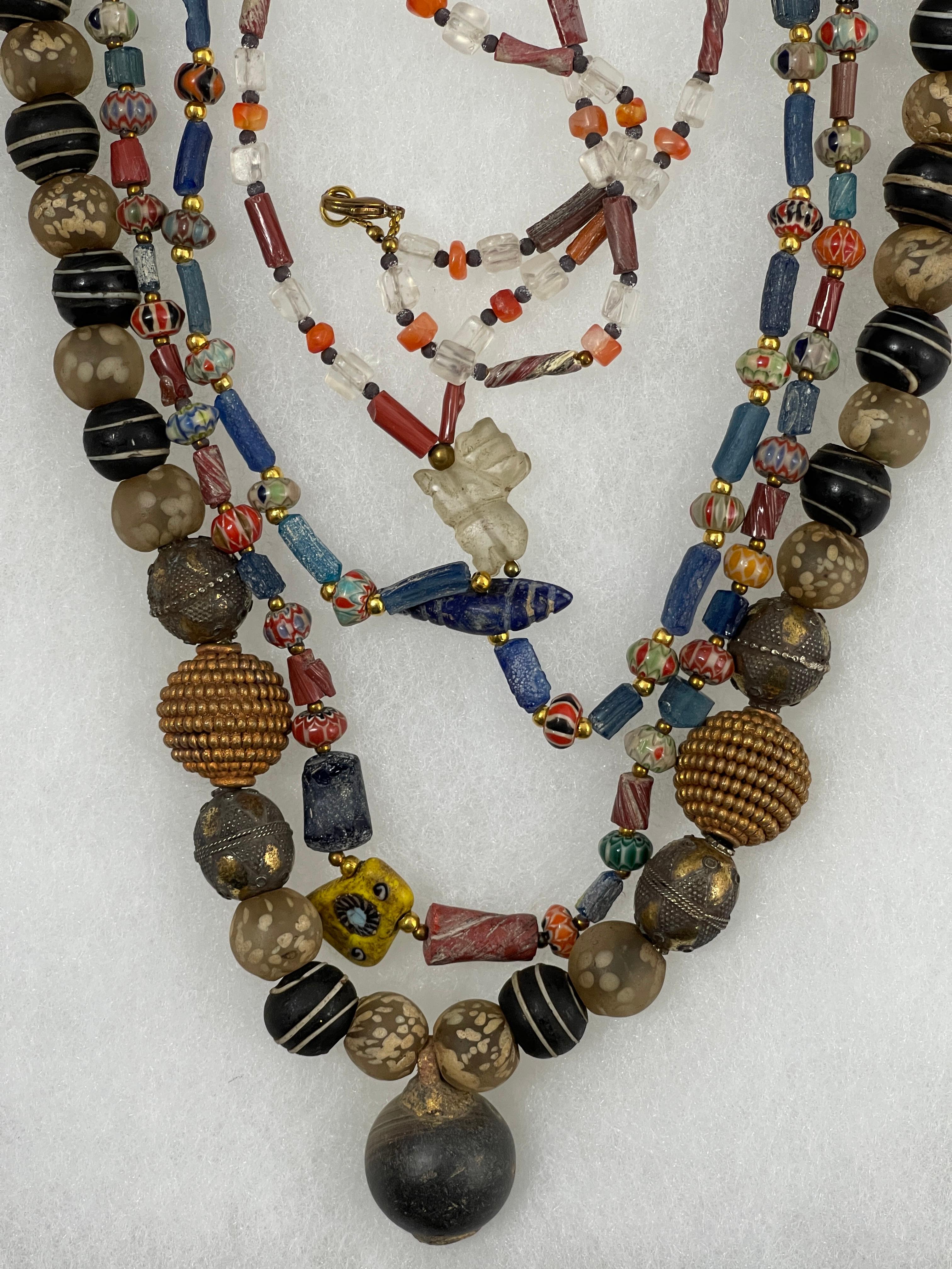 Ancient Mixed Stone Crystal and Bead Necklaces