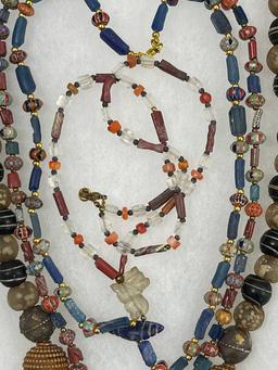 Ancient Mixed Stone Crystal and Bead Necklaces