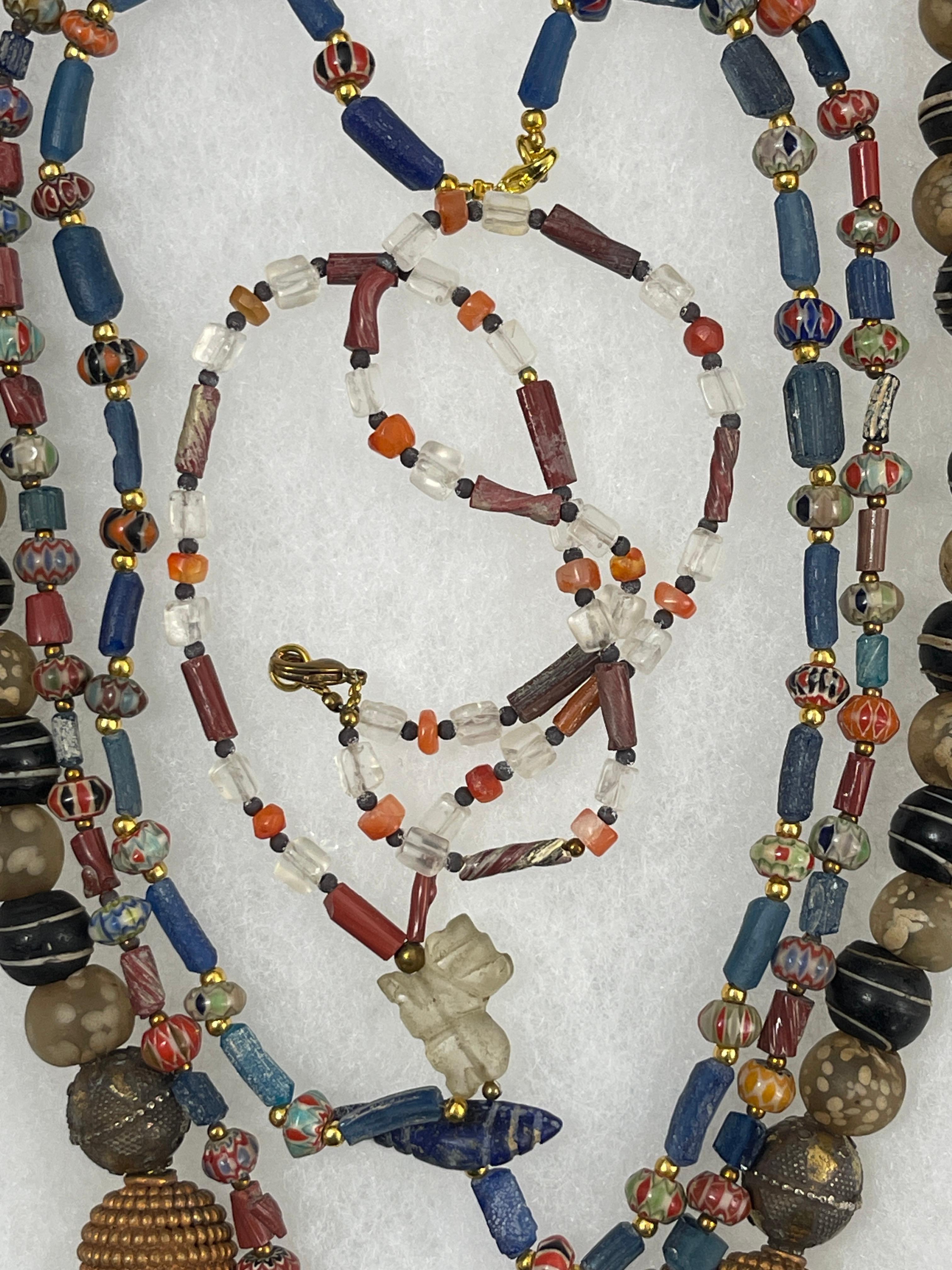 Ancient Mixed Stone Crystal and Bead Necklaces
