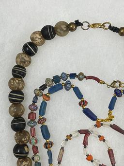 Ancient Mixed Stone Crystal and Bead Necklaces
