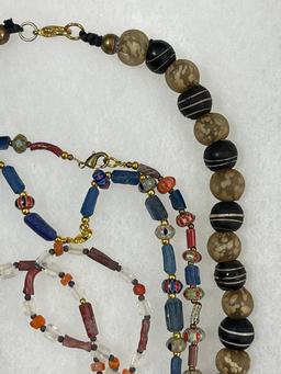 Ancient Mixed Stone Crystal and Bead Necklaces
