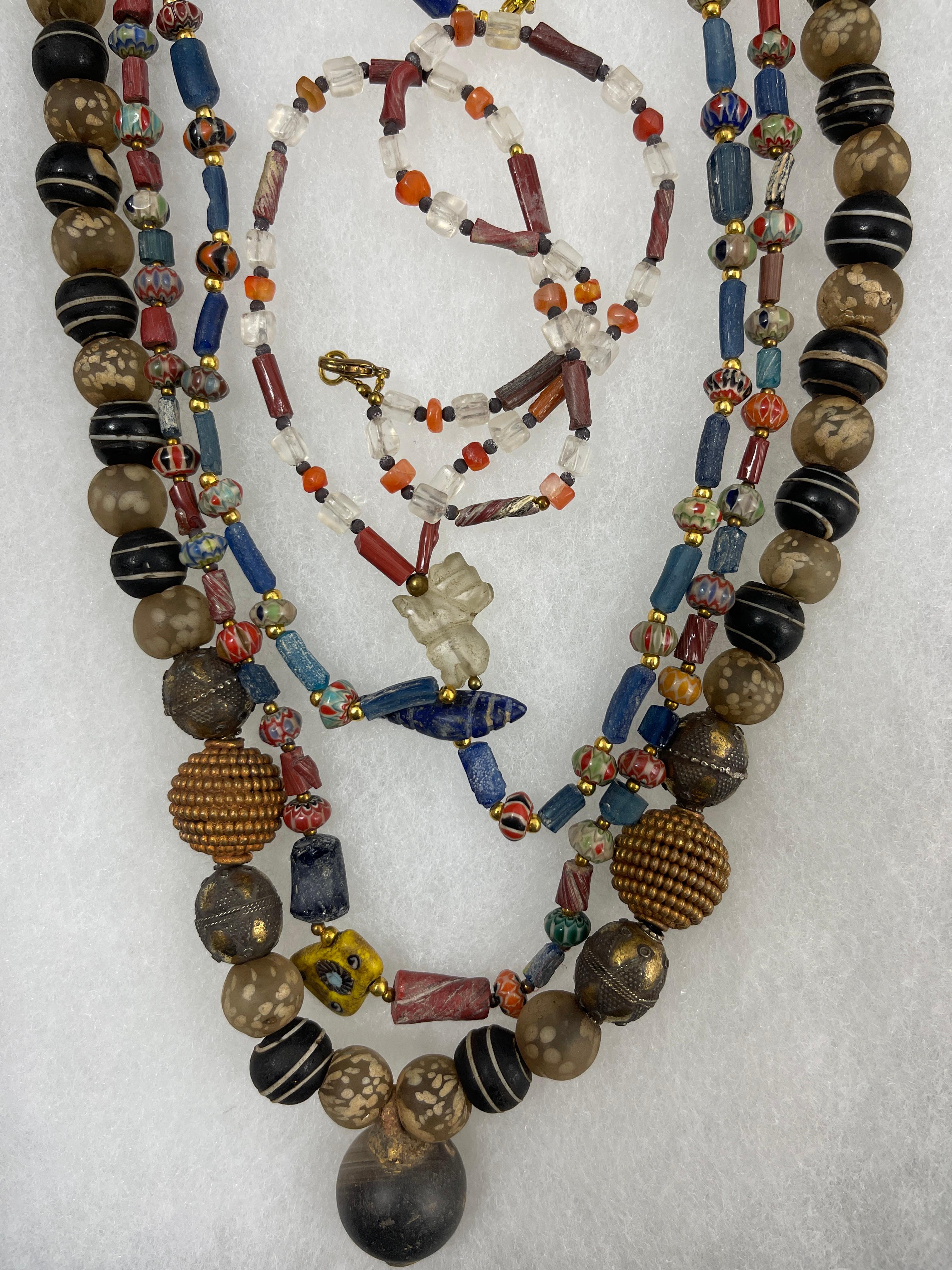 Ancient Mixed Stone Crystal and Bead Necklaces