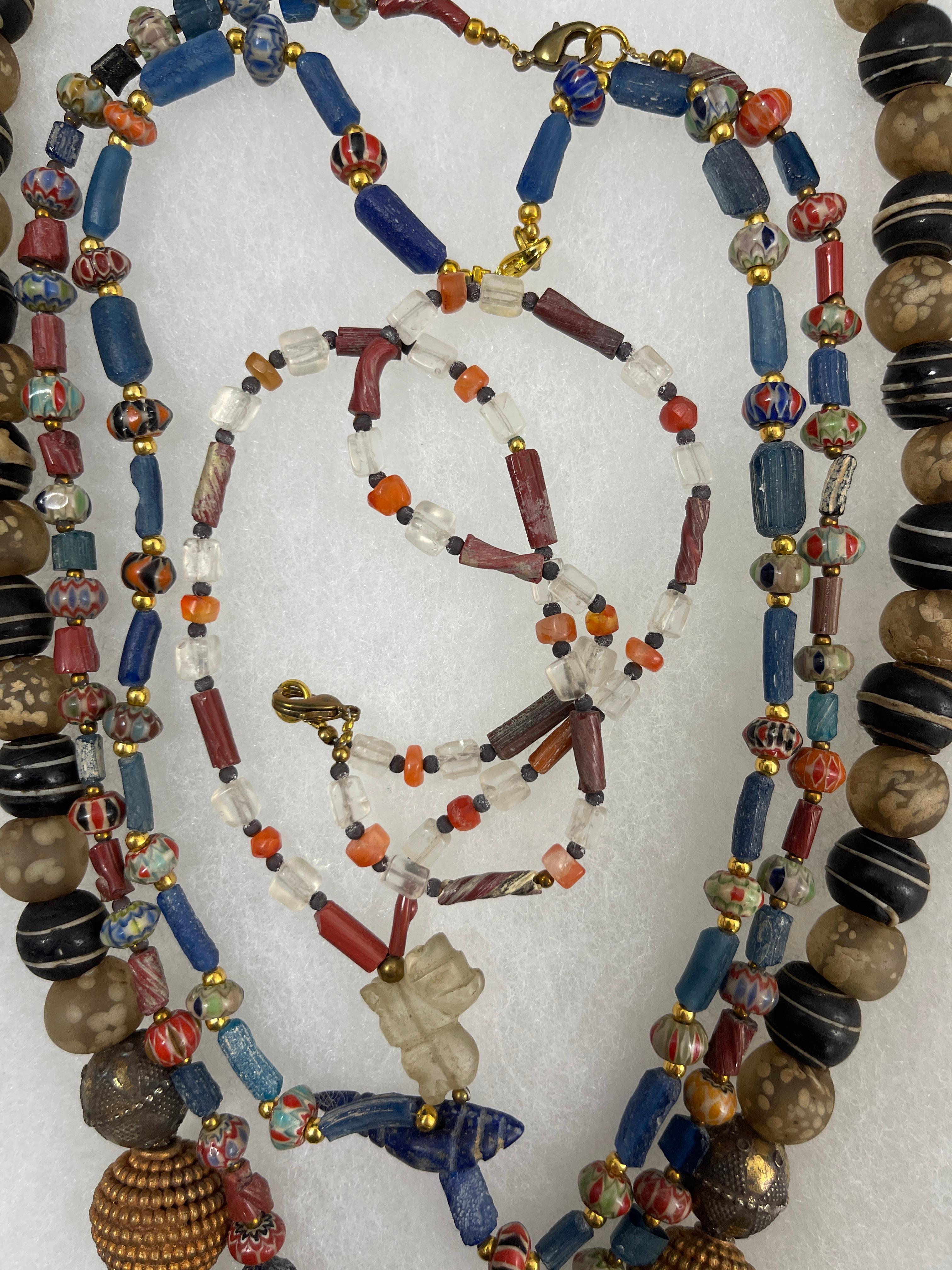Ancient Mixed Stone Crystal and Bead Necklaces