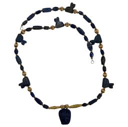 Ancient High Karat Gold Lapis Necklace