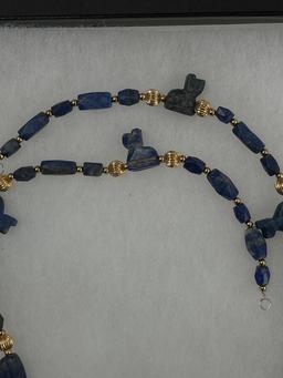 Ancient High Karat Gold Lapis Necklace