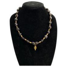 Ancient High Karat Gold Stone Bead Necklace