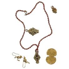 Ancient High Karat Gold Earring Necklace Jewelry Collection Lot