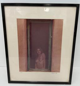Vintage Tony Venilla Partial Nude Lady Standing in a window