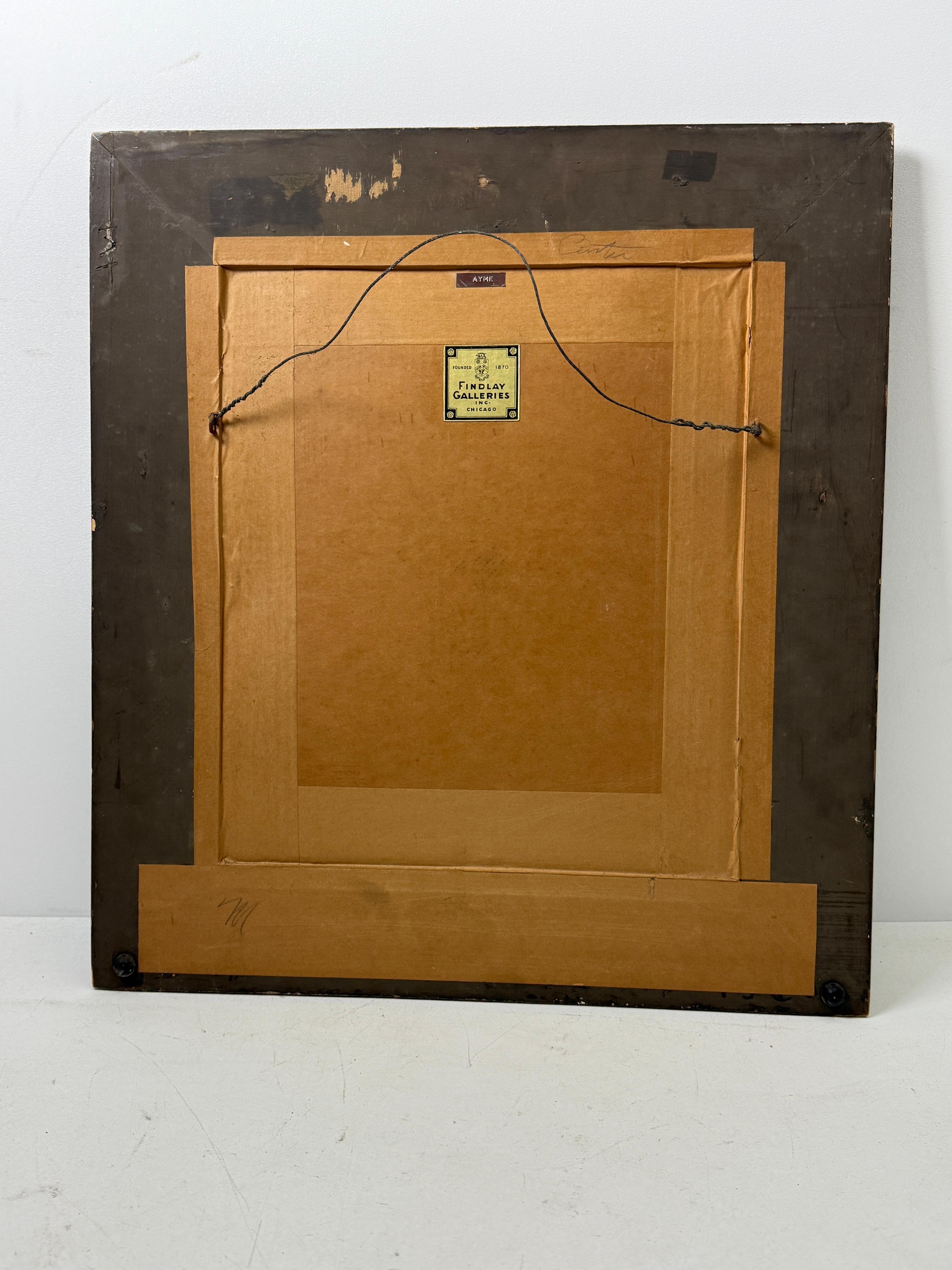 Lacquer on Panel Painting Signed by Alix Ayme