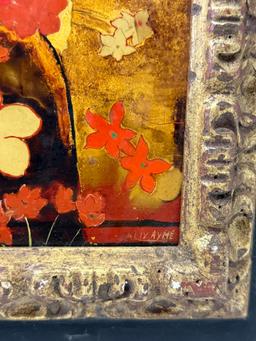 Lacquer on Panel Painting Signed by Alix Ayme