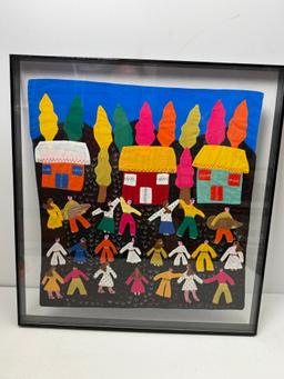 Vintage Folk Art Wall Tapestry  by Unknown Artist