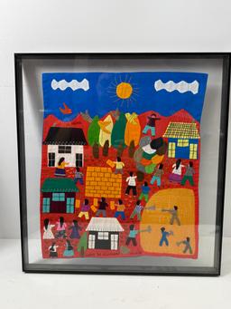 Vintage Folk Art Wall Tapestry  by Unknown Artist