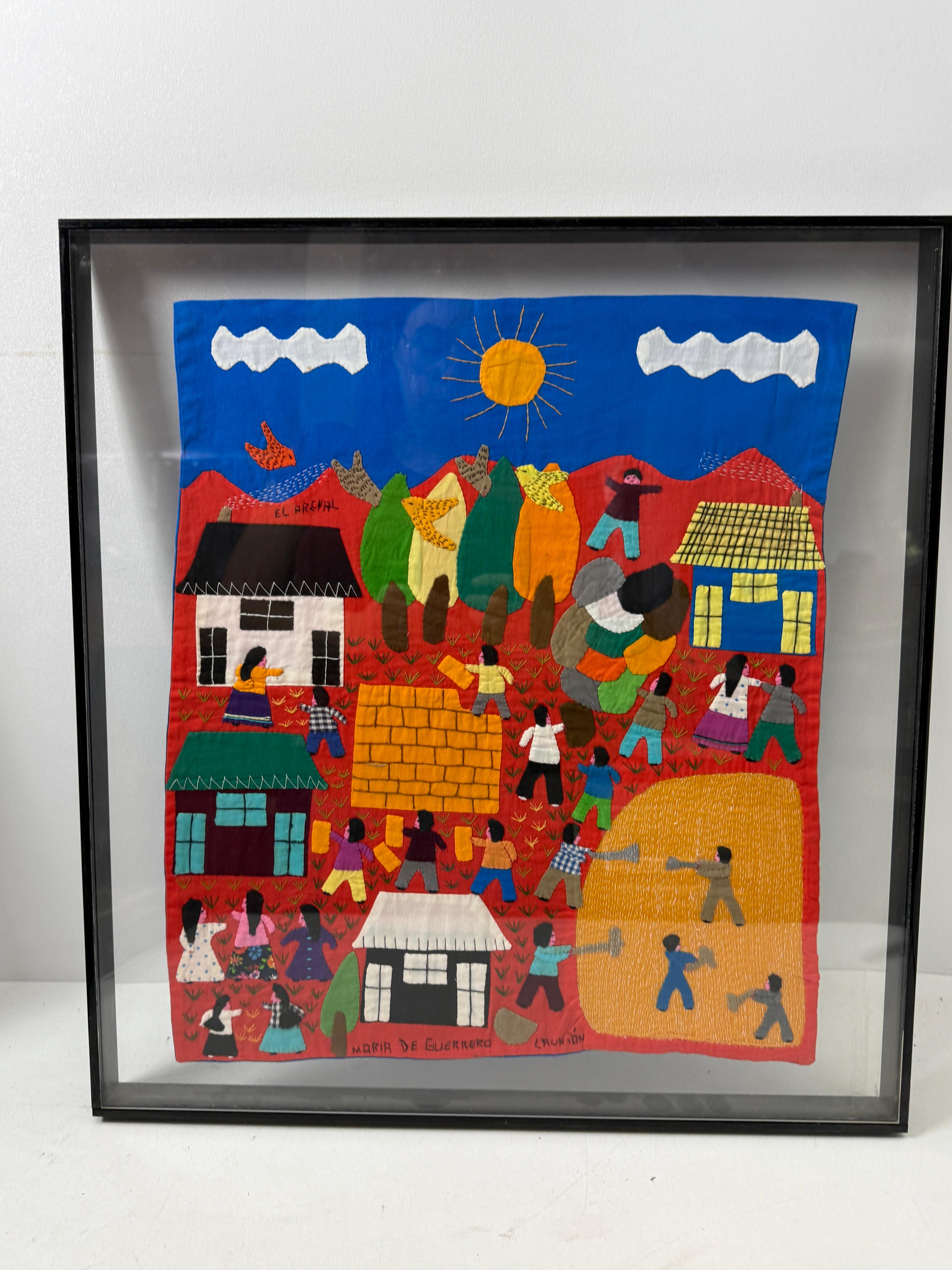 Vintage Folk Art Wall Tapestry  by Unknown Artist