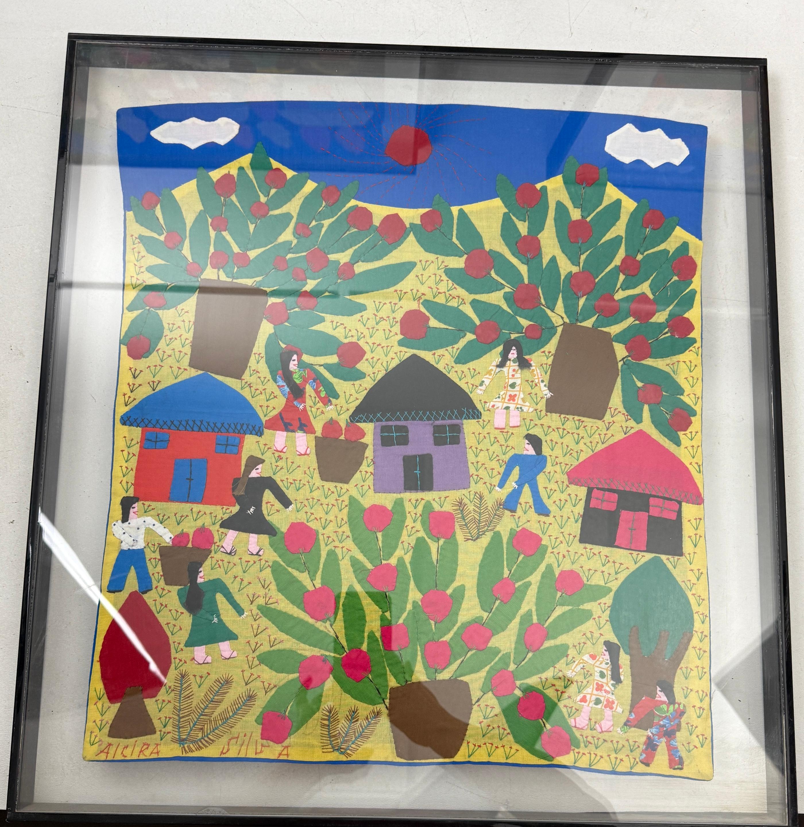 Vintage Folk Art Wall Tapestry  by Unknown Artist