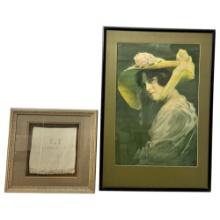 1913 Victorian Aristocrat Framed Lithograph by the Miner Lithograph