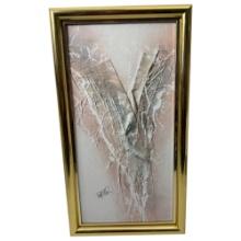 Vintage Oil Painting on Canvas Street Art Signed by Artist on bottom left