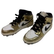 Nike Air Jordan Shoes 1 mid SE metallic Gold Shoes Size 7Y