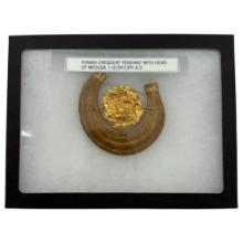 High Karat Gold Roman Head Of Medusa Crescent 1-3 Century A.D Pendant