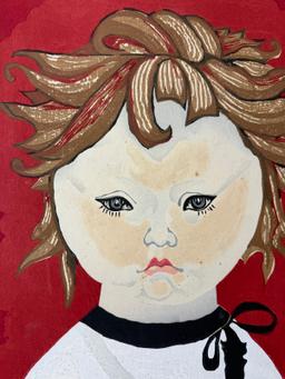 Vintage Lithograph Print Of Young Girl Signed By Jun Ichiro Sekino On The Bottom Right, Limited edit