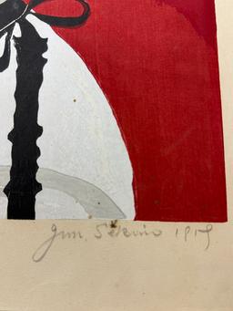 Vintage Lithograph Print Of Young Girl Signed By Jun Ichiro Sekino On The Bottom Right, Limited edit