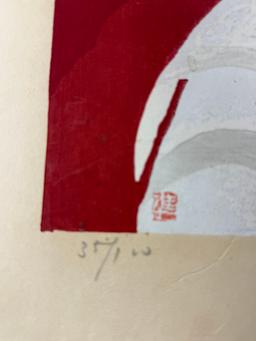 Vintage Lithograph Print Of Young Girl Signed By Jun Ichiro Sekino On The Bottom Right, Limited edit