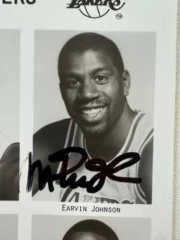 Vintage NBA Lakers Basketball Photo Signed Earvin Johnson 8 x 10