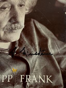 Albert Einstein Hand Signed Book Cover His Life And Times. Frank, Philipp
