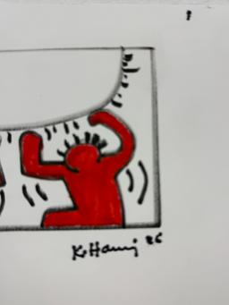 Keith Haring Hand Drawing on Paper
