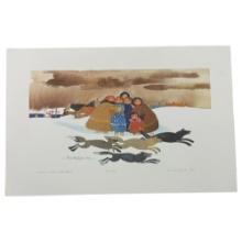 Vintage Rie Munoz Limited Edition 96/500 Titled Loose Dogs, Gambell in 1980