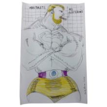 Randy Coleman Signed Gay Male Interest Original Drawing Illustration Art 17"x11" Inches