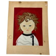 Vintage Lithograph Print Of Young Girl Signed By Jun Ichiro Sekino On The Bottom Right, Limited edit