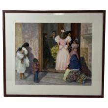 Vintage Eddie Dunlap Water-color, Oil and Pastel Painting Called Wishes signed in the Bottom Left Co
