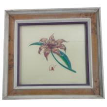 Vintage Contemperary Colored Pencil Drawing of a Lily