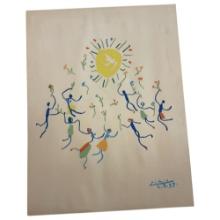 Vintage Pablo Picasso La Ronde De La Jeunesse Lithograph 20x26.5inches