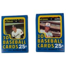 1970s Topps Baseball Cello Pack Trading Card Collection Lot of 2 packs 60 cards