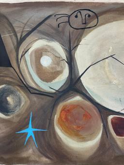 Joan Miro (1893-1983) Signed Abstract Oil on Canvas