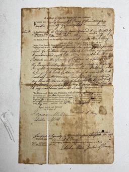 Antique Hand Written and Signed Letter Dated 1795, Multiple Signatures