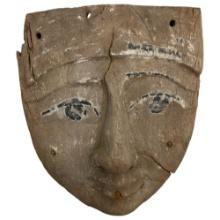 Ancient Egyptian Sarcophagus Mummy Wood Mask