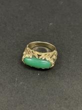 Vintage 14k Gold Jade Bamboo Motif Ring