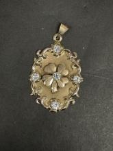 Vintage 14k Gold 1.70 karat diamond pendant
