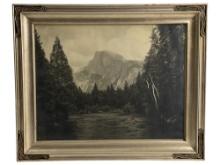 Antique Silver Gelatin B&W Photograph of Yosemite