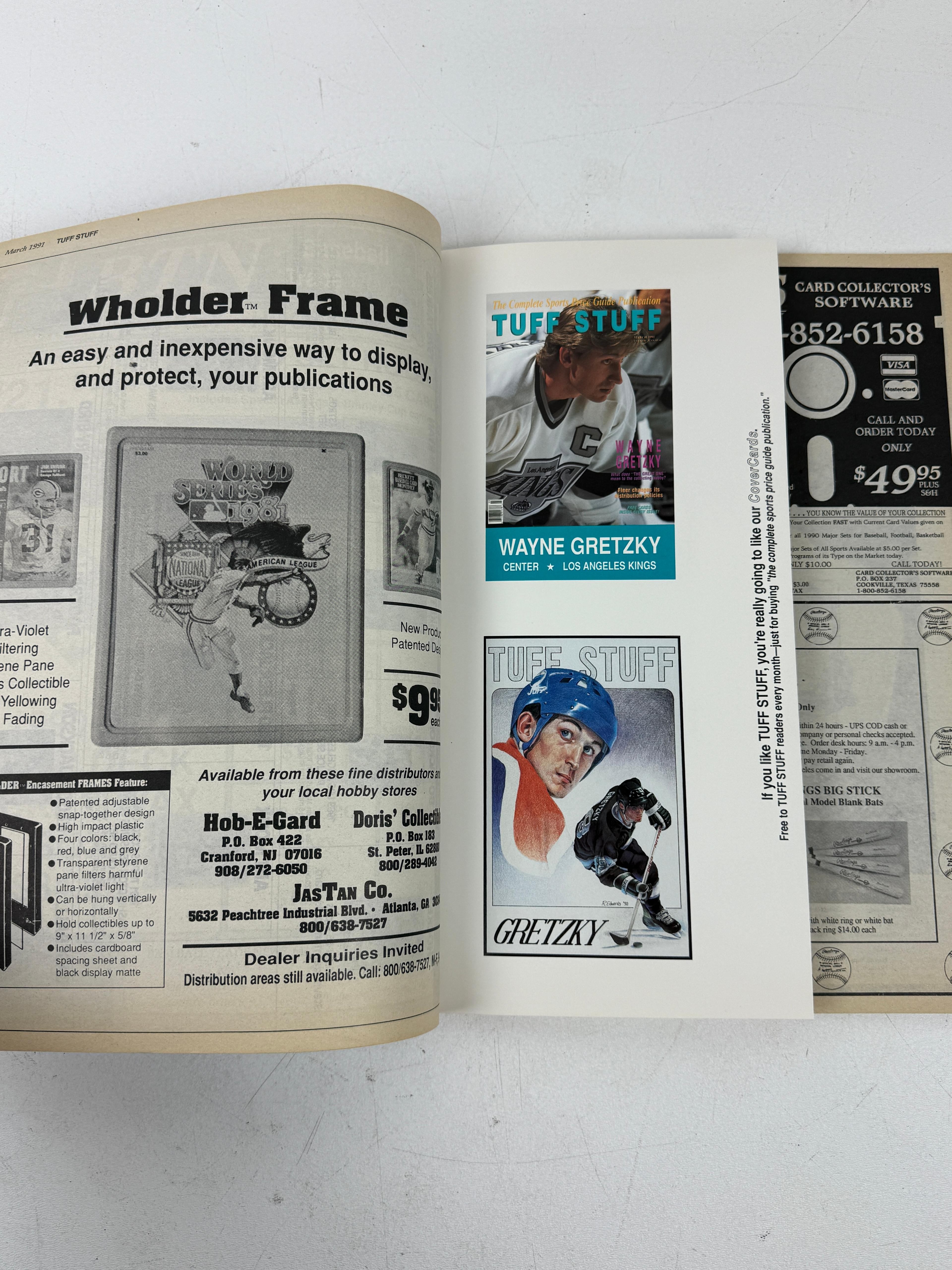Vintage 1991 Tuff Stuff Sports Magazine Signed By Wayne Gretsky