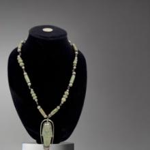 Egyptian Ancient Silver Ushabti and Faience Bead Necklace â€“ circa 3rdâ€“1st Century BC