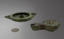 Pair of Roman Bronze Oil Lamps â€“ 1st Century AD