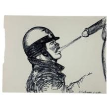 Vintage Randy Coleman Signed & Dated Gay Male Interest Original Drawing Illustration Art