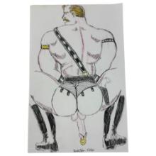 Vintage Randy Coleman Signed & Dated Gay Male Interest Original Drawing Illustration Art
