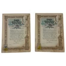 Antique Mexicana Compania Petrolera Stock Certificate Lot of 2