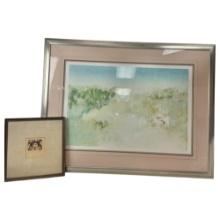 Robert A. Devoe and Carol Jablonsky The Clown Signed Art & 1981Morning Fog MonoPrint